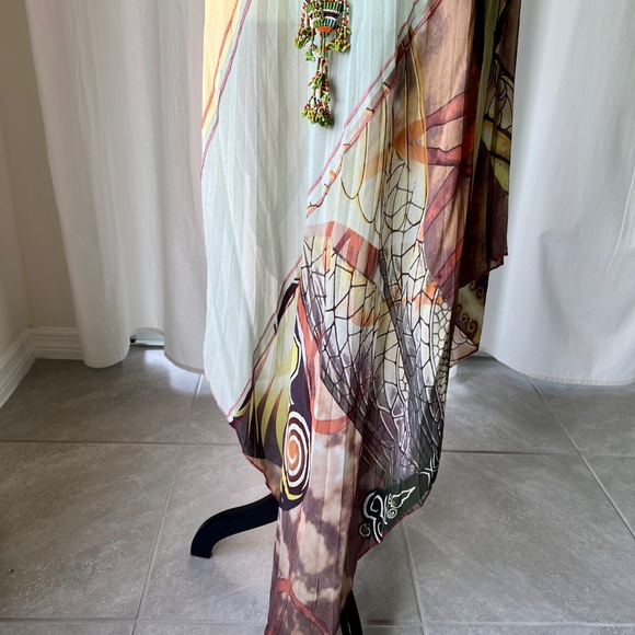 SOLD! Jean Paul Gaultier Femme Silk Halter Dress IT44 US10 Beaded Ties VTG Rare - Picture 5 of 16